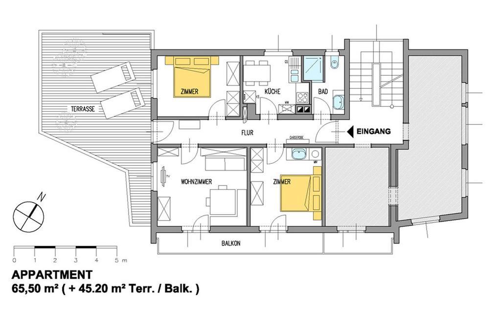 Appartement Dorfplatz 施伦斯 客房 照片